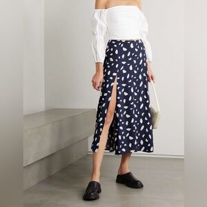 Reformation Zoe Midi Skirt - blue dot